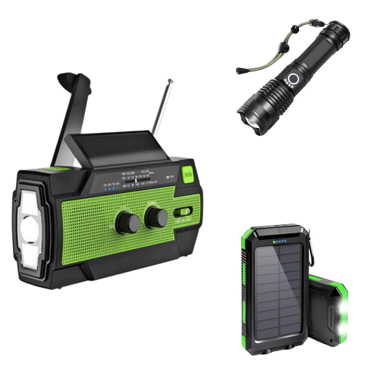 Nødpakke 3-i-1: Powerbank, Lommelygte & Radio til Eventyr