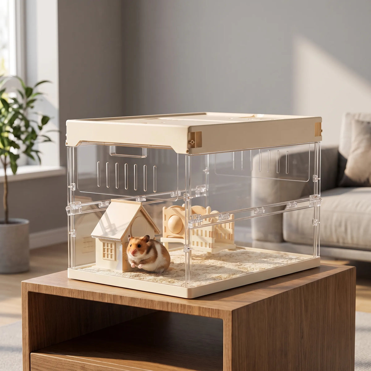 Genomskinligt hamsterbur - Gnagarbur med ClearBase