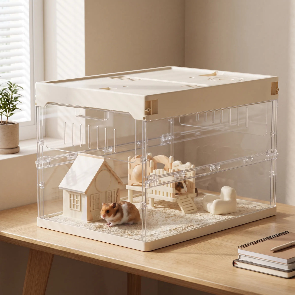 Genomskinligt hamsterbur - Gnagarbur med ClearBase