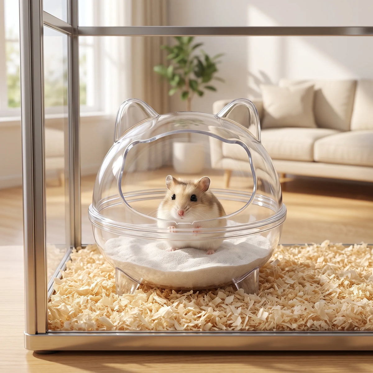 Gennemsigtig Sandbad til Hamster - Sandbad Spa