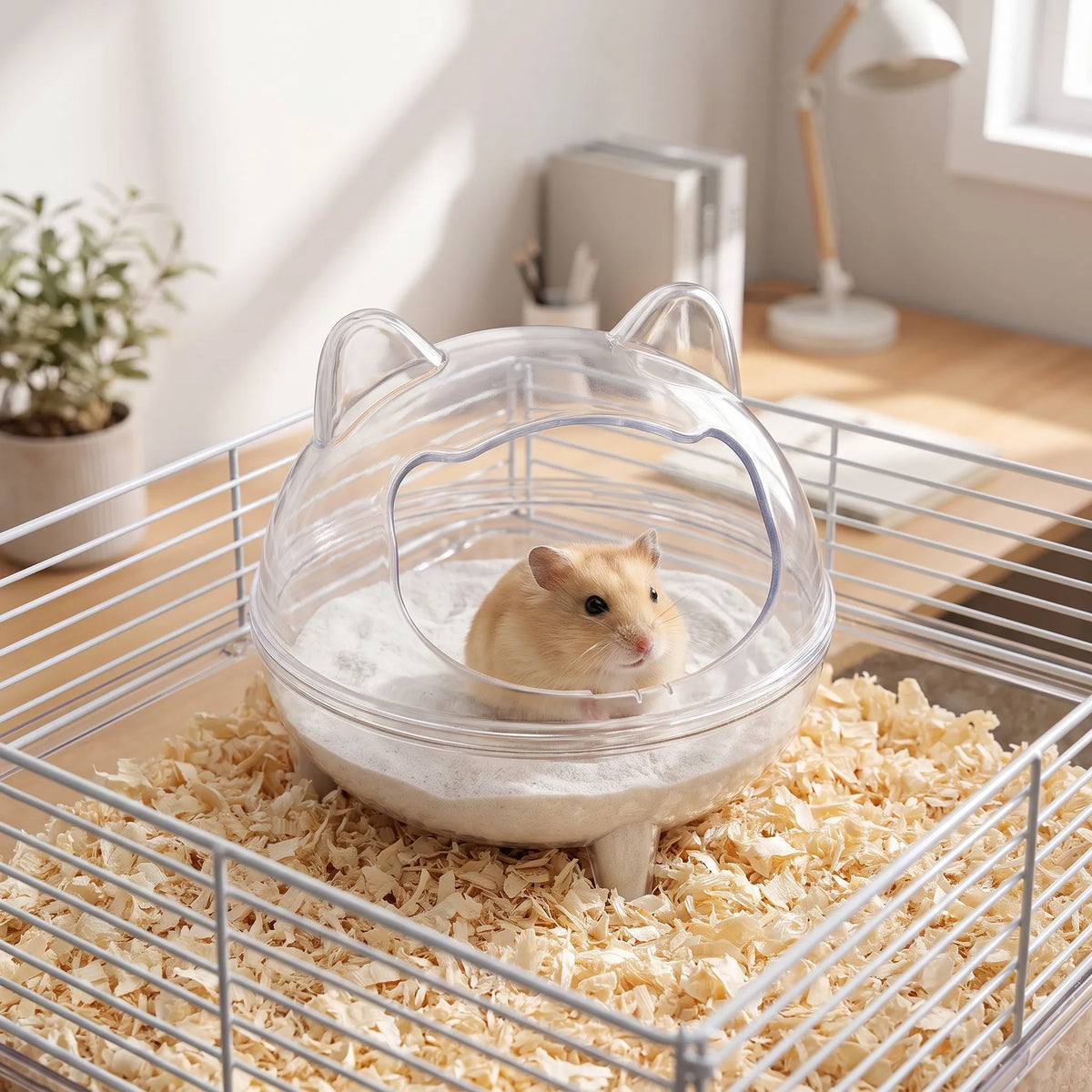 Gennemsigtig Sandbad til Hamster - Sandbad Spa