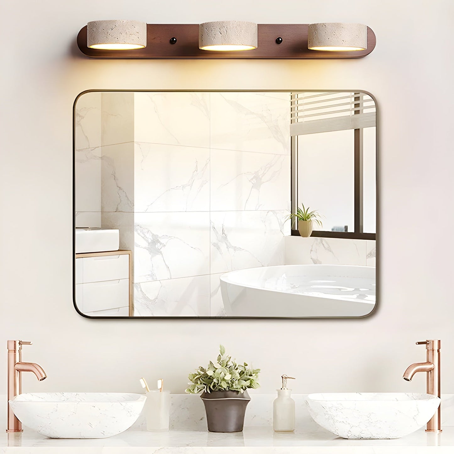 Duo Væglampe – Moderne, To Arme, Travertin Design
