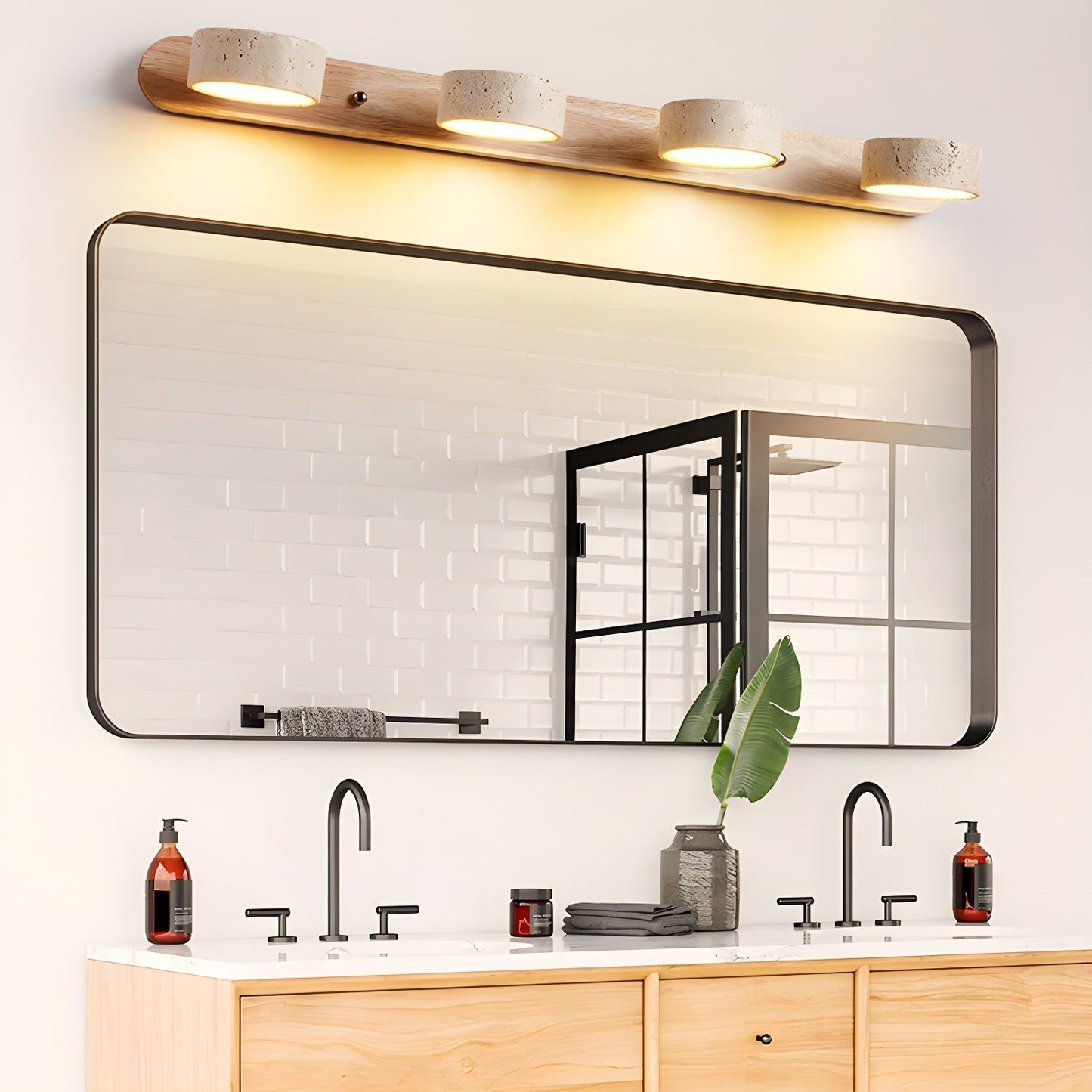 Duo Væglampe – Moderne, To Arme, Travertin Design