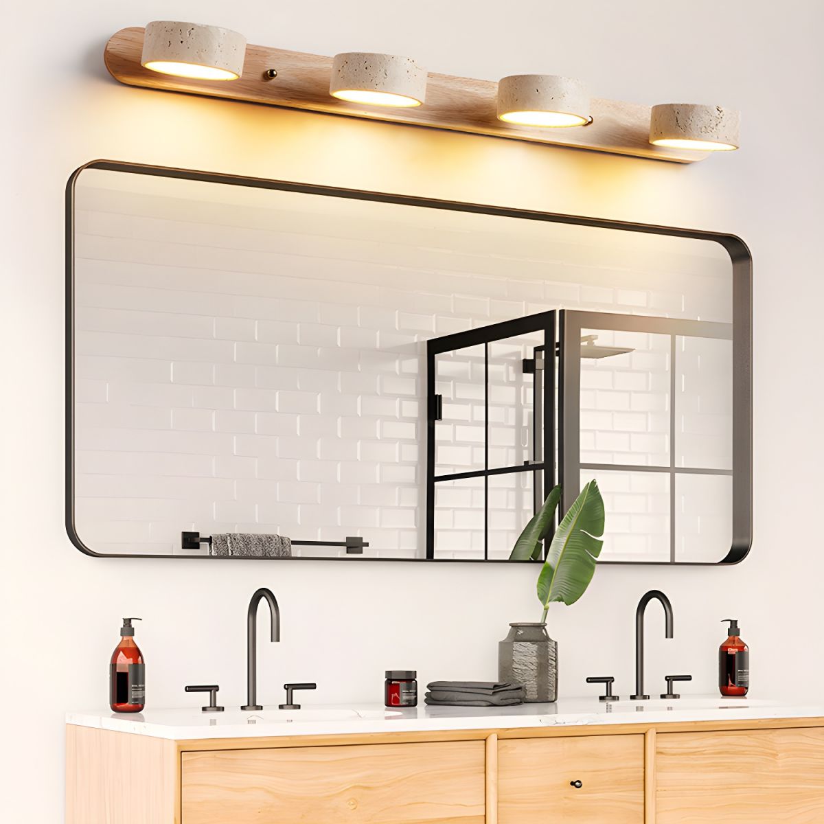 Duo Væglampe – Moderne, To Arme, Travertin Design