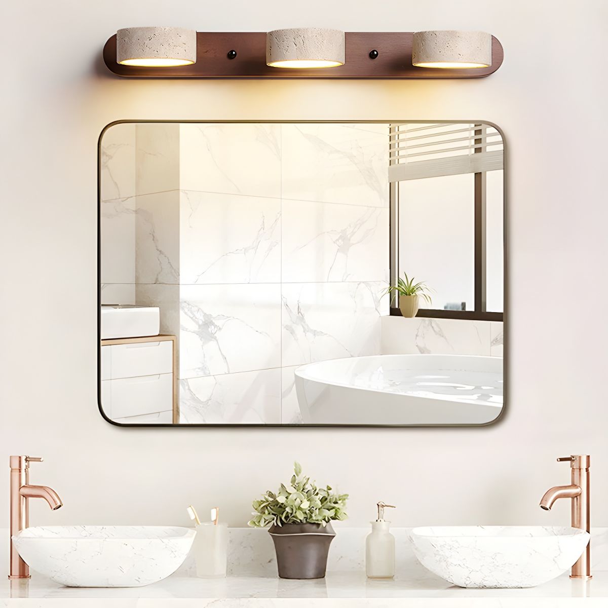 Duo Væglampe – Moderne, To Arme, Travertin Design