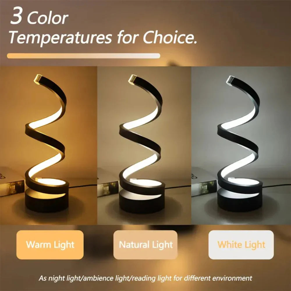 Dimbar skulpturel bordlampe med TwistLED-design