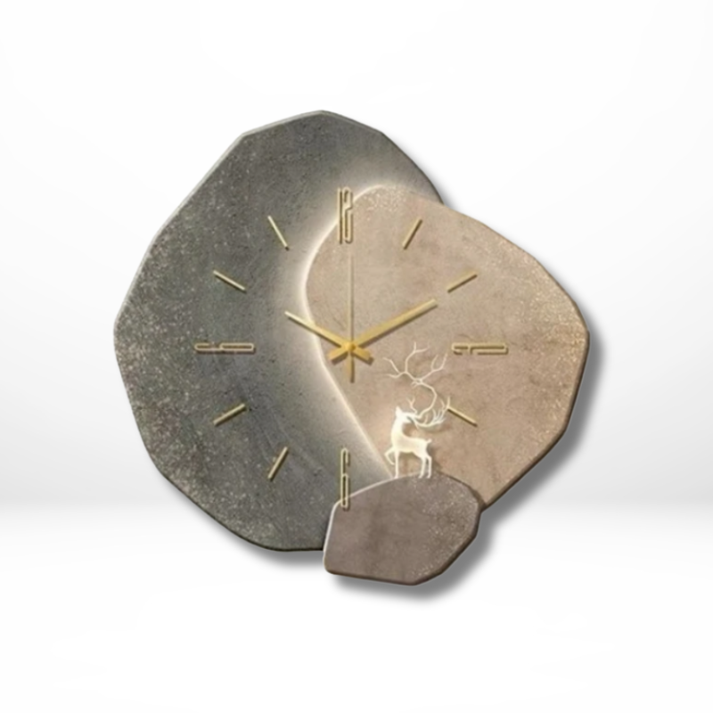 Snygg tyst väggklocka med modern asymmetrisk design