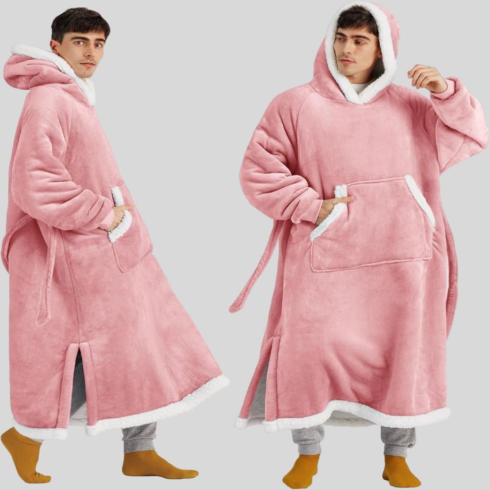 Hoodie-Blanket til Unisex, Oversized, med Hætte og Lange Ærmer, Komfortabel