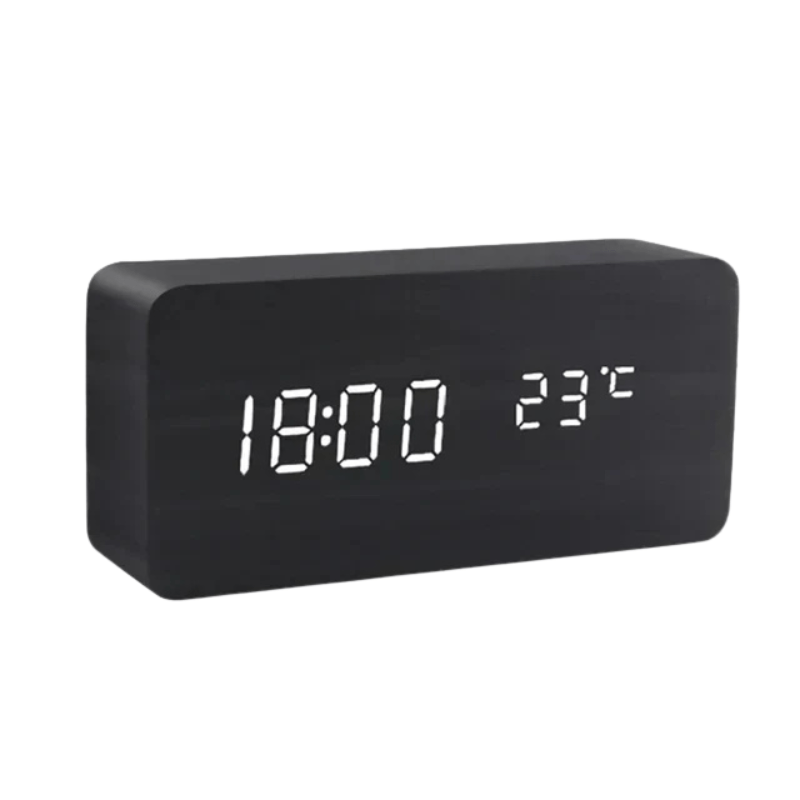SmartTræ LED Ur – Stemmestyring og Elegant Design til Hjemmet