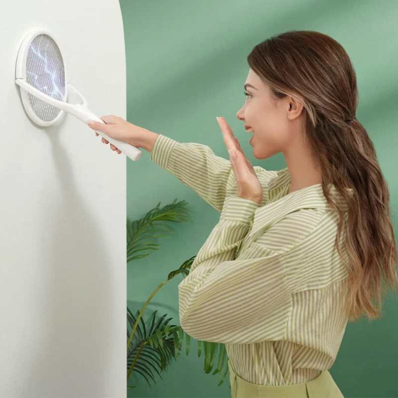 Effektiv Elektrisk Fluesmækker med Roterende Hoved & USB Opladning