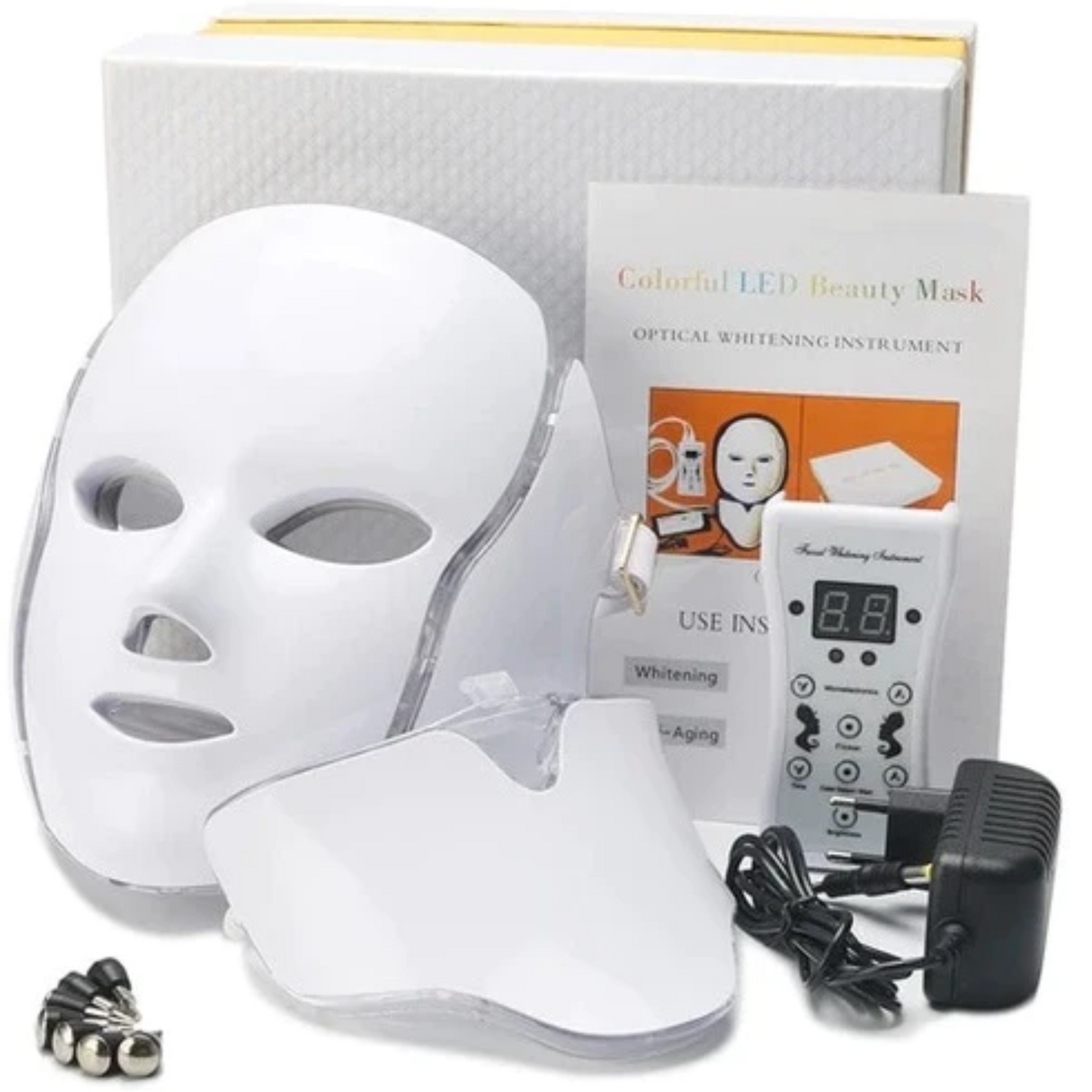 LED Photon Lysbehandling Maske til Ansigt og Hals - 7 Farver