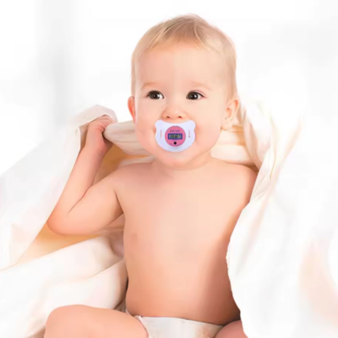 Digital babytemperaturmätare i nappform