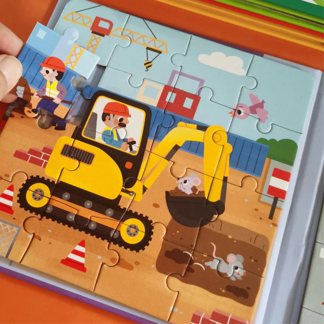 Magnetisk Montessori-pusselbok för kreativt lärande