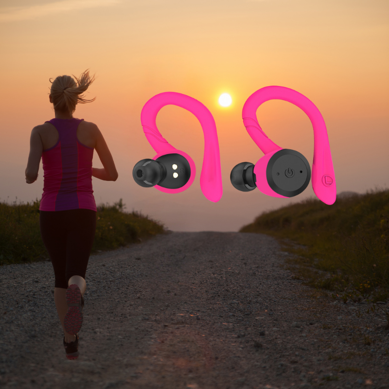 Vandafvisende Trådløse Sportshøretelefoner – 20 Timer Spilletid | Bluetooth 5.0, IPX7 til Svømning og Fitness
