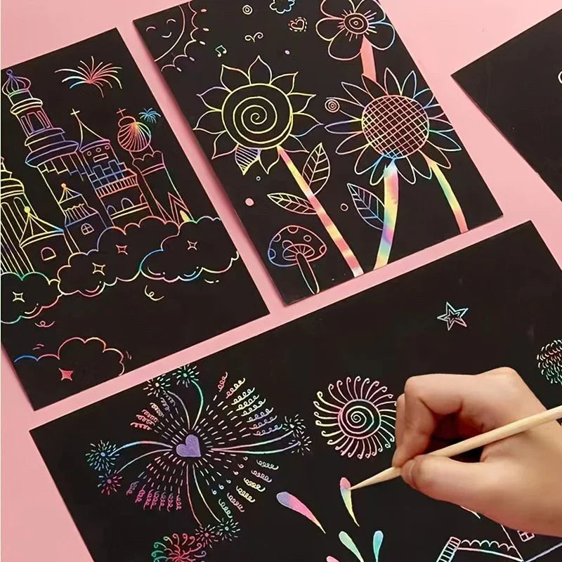 Magisk Regnbue Scratch Art: Kreativitet uden Rod