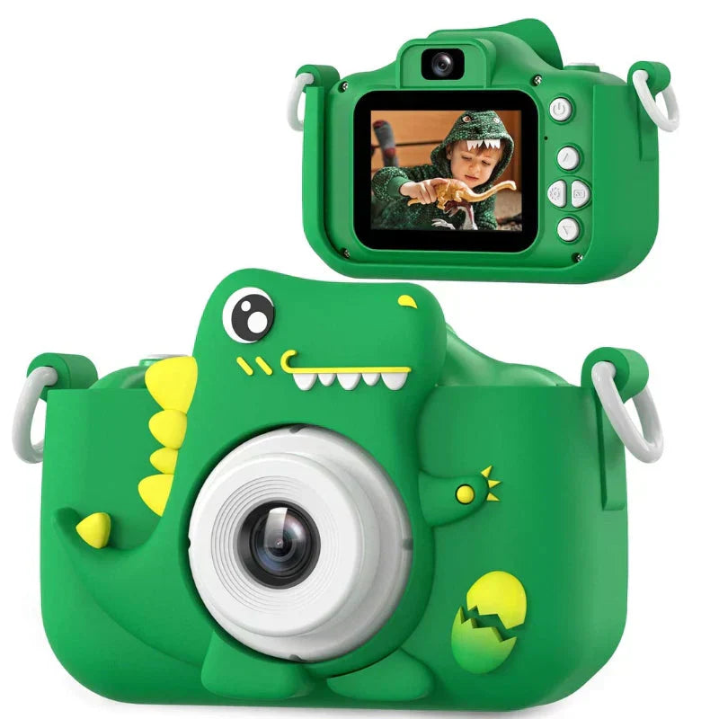 Digitalkamera för barn med HD-funktion och dinosauriedesign för första fotoäventyret