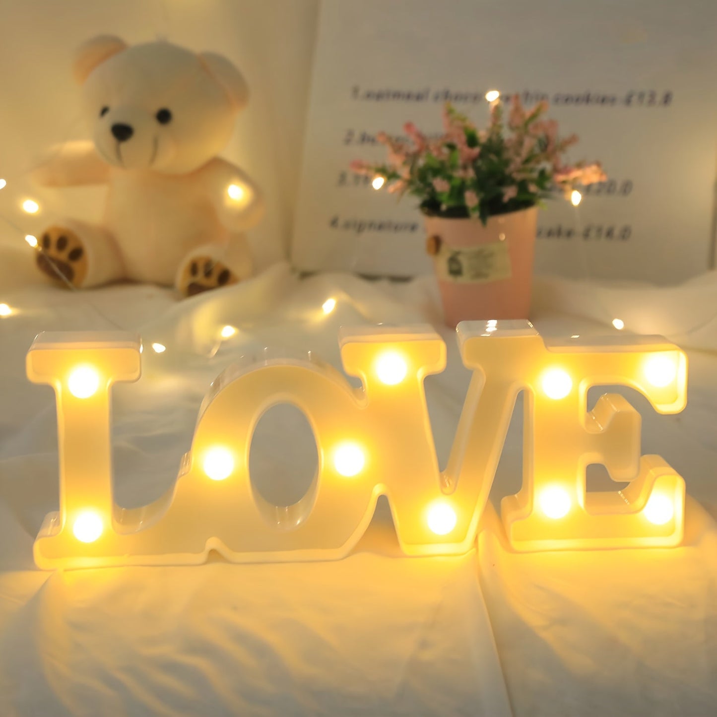 LED LOVE Skylt - Batteridriven Belysning för Romantisk Inredning