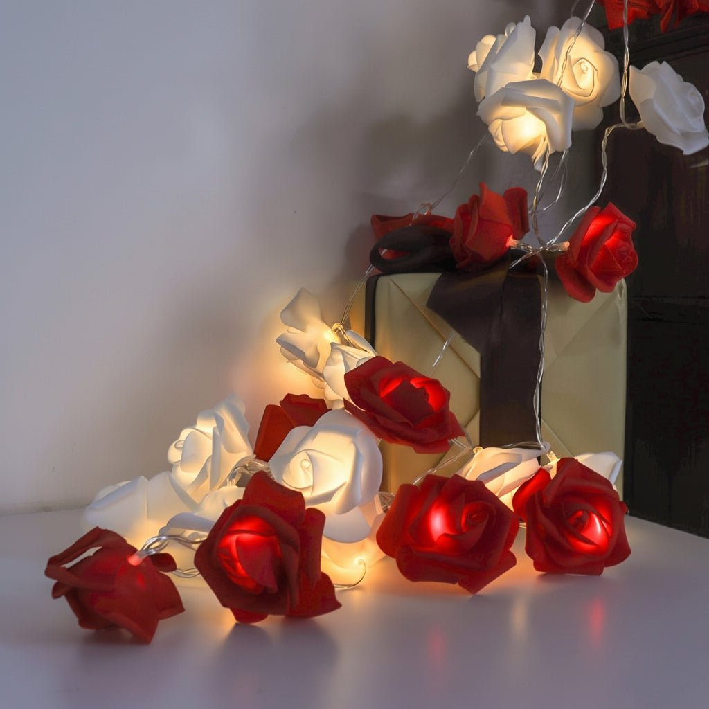 Romantiske LED Rosen Lyskæder på Batteri til Festlig Dekoration