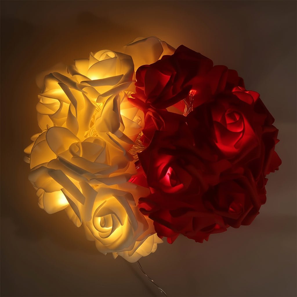 Romantiske LED Rosen Lyskæder på Batteri til Festlig Dekoration