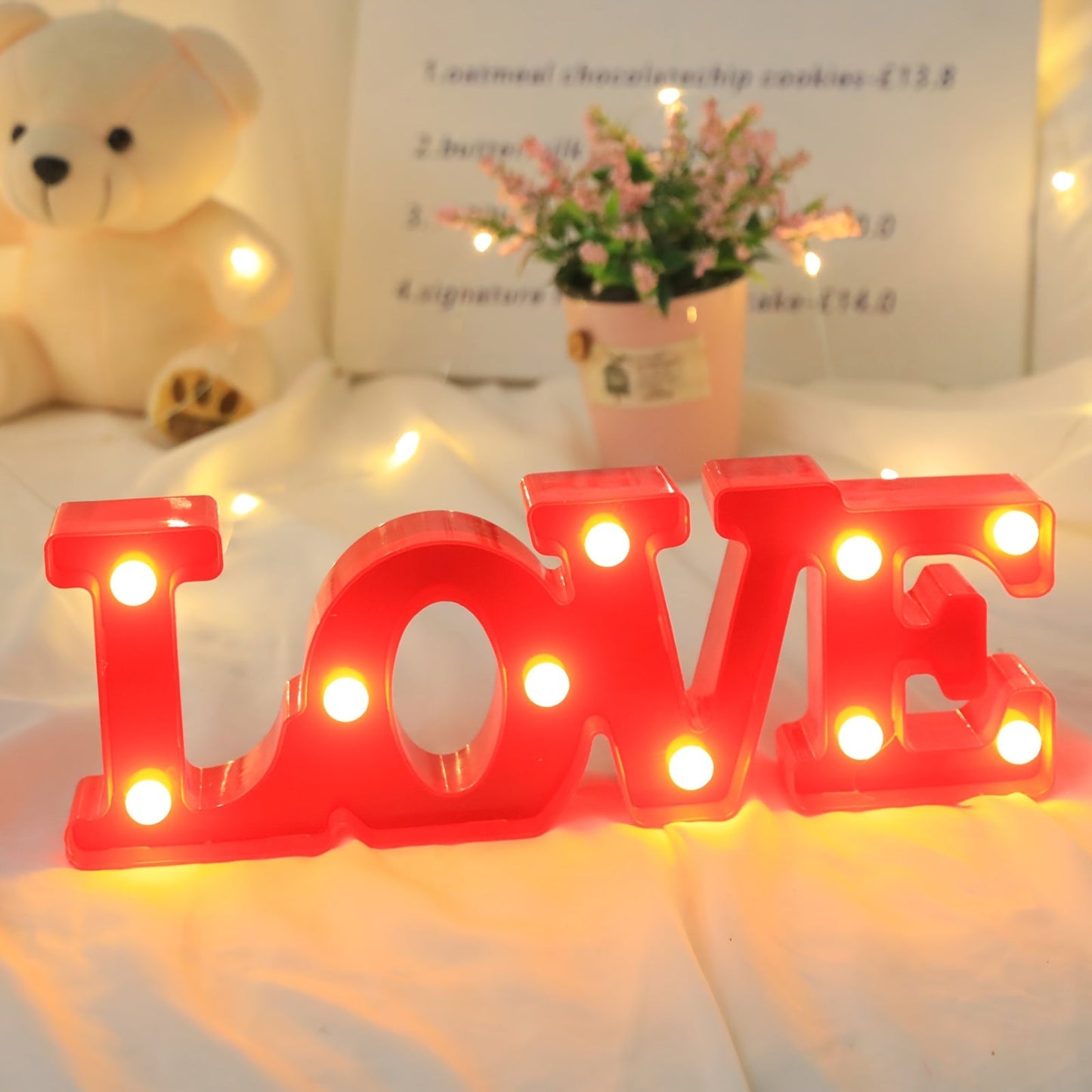 LED LOVE Skylt - Batteridriven Belysning för Romantisk Inredning