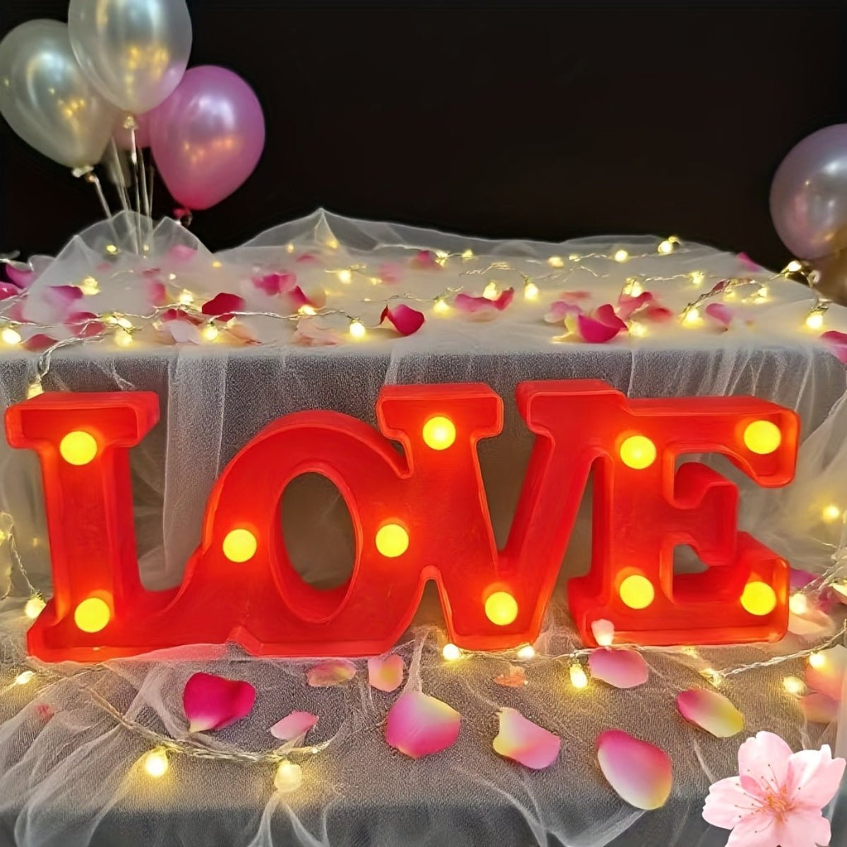 LED LOVE Skylt - Batteridriven Belysning för Romantisk Inredning