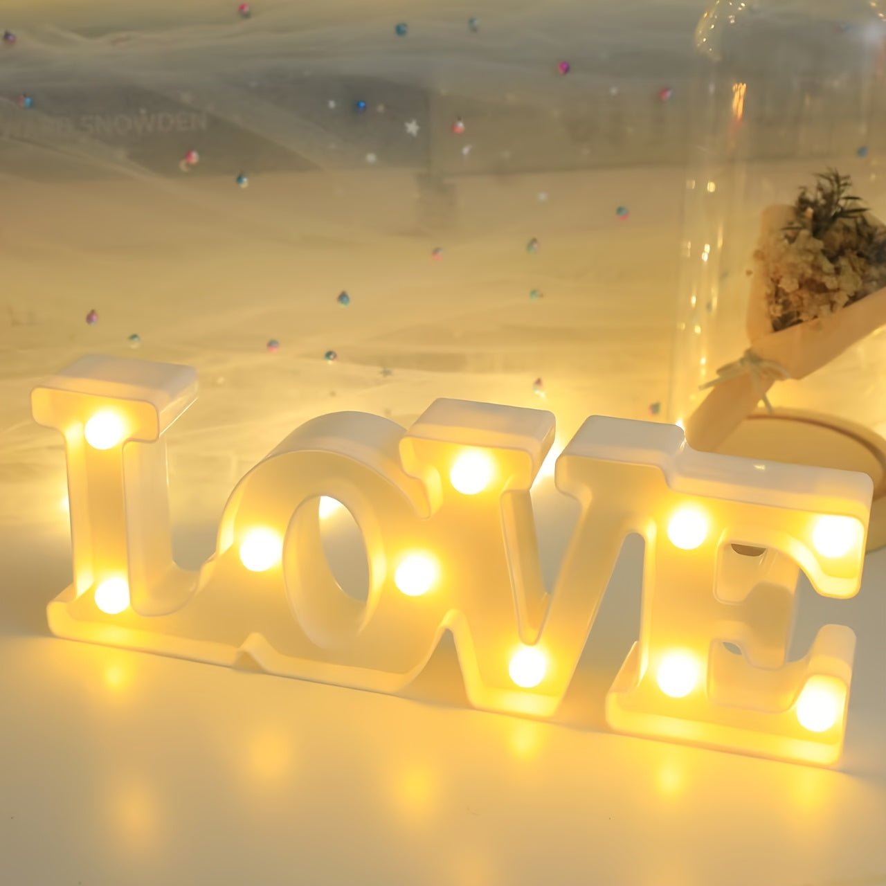 LED LOVE Skylt - Batteridriven Belysning för Romantisk Inredning