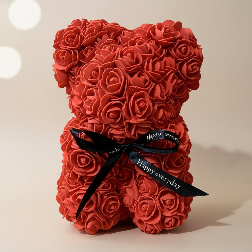 Romantisk Rosebamse med Unik Blomsterdesign til Gaver