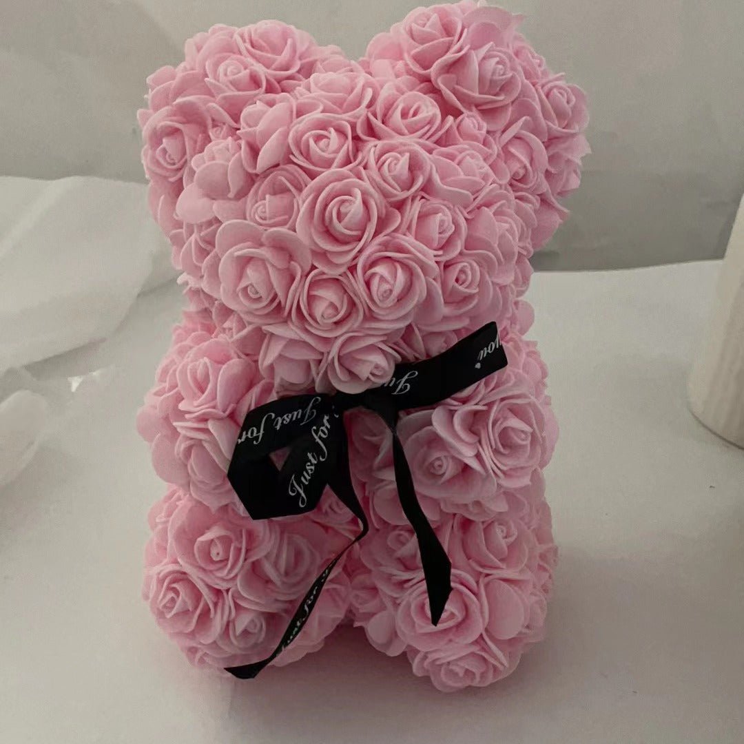 Romantisk Rosebamse med Unik Blomsterdesign til Gaver