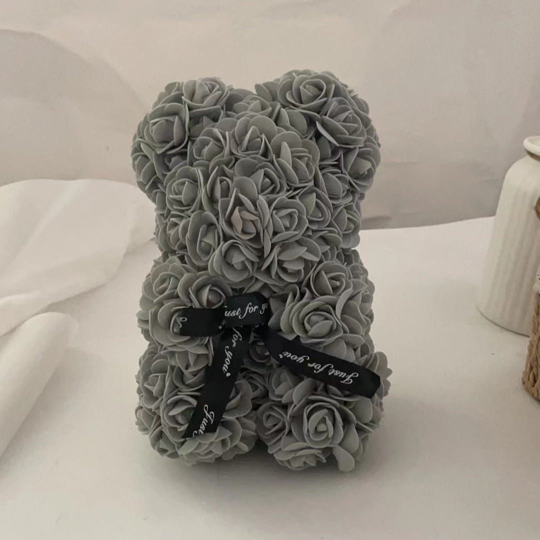 Romantisk Rosebamse med Unik Blomsterdesign til Gaver