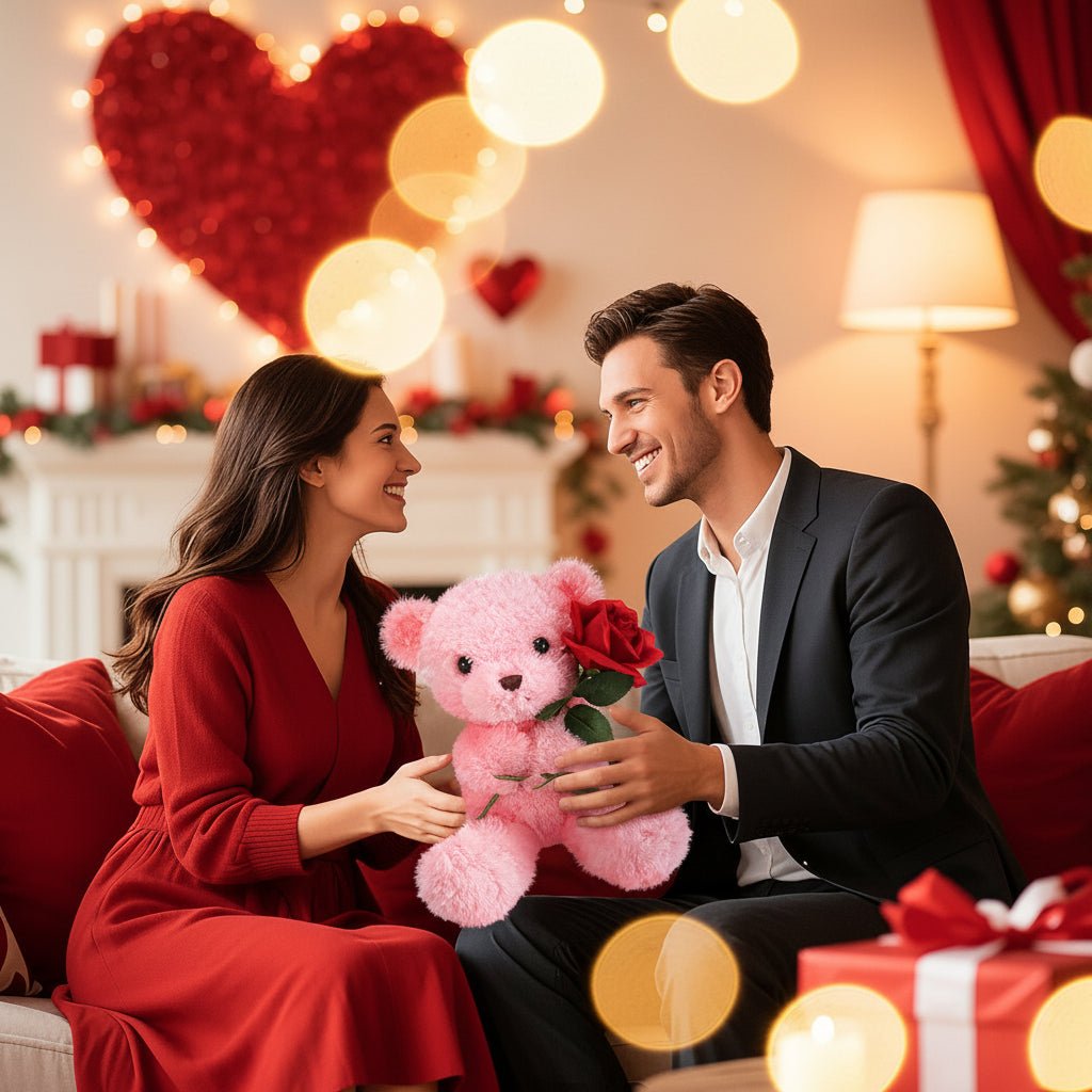 Nalle med Ros - Perfekt Present för Kärleksfulla Ögonblick
