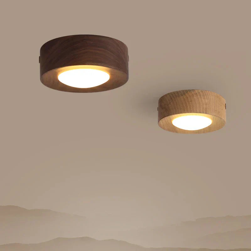 Elegant LED-plafondlampa i valnöt – Naturlig skönhet och effektivitet