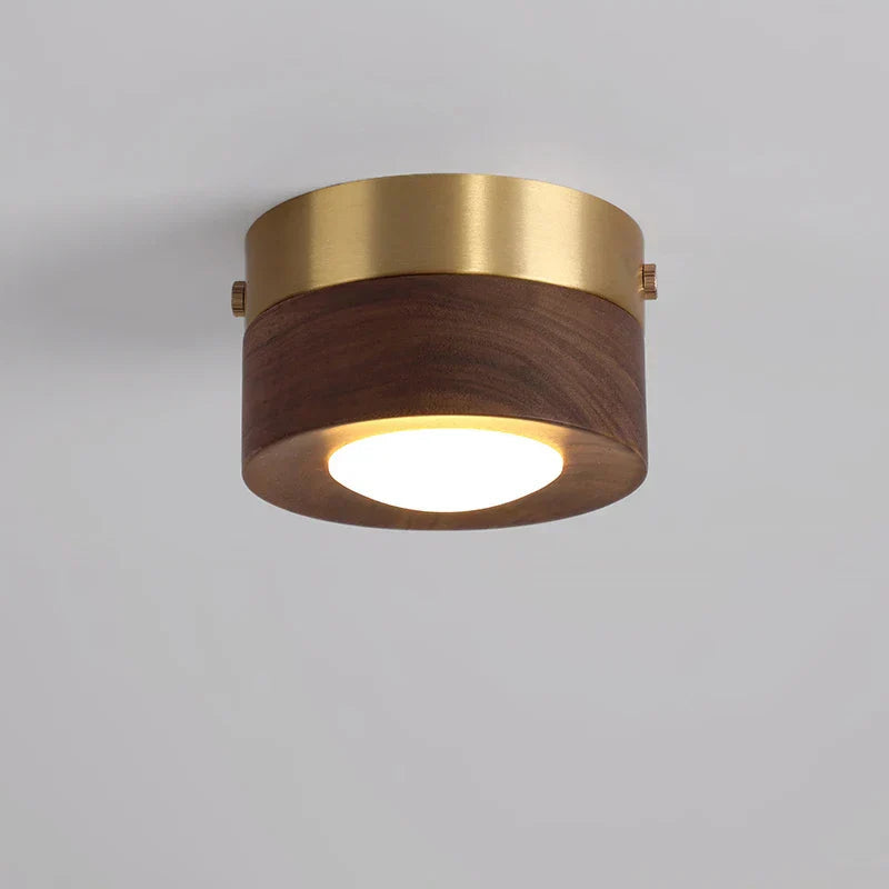 Elegant LED-plafondlampa i valnöt – Naturlig skönhet och effektivitet