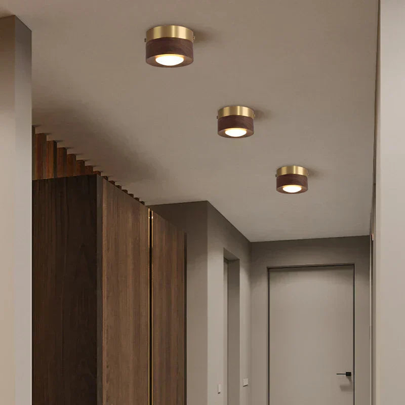 Elegant LED-plafondlampa i valnöt – Naturlig skönhet och effektivitet