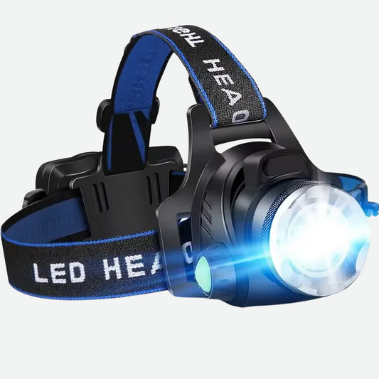 Kraftig Vandtæt LED Pandelygte med Zoom & USB Genopladning
