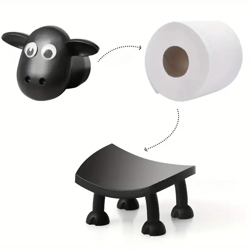 Charmerende Schaf-Toiletrulleholder uden montering