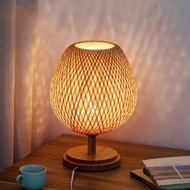 Naturlig Bambu Bordslampa för Mys i Ditt Hem