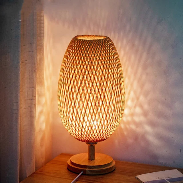 Naturlig Bambu Bordslampa för Mys i Ditt Hem