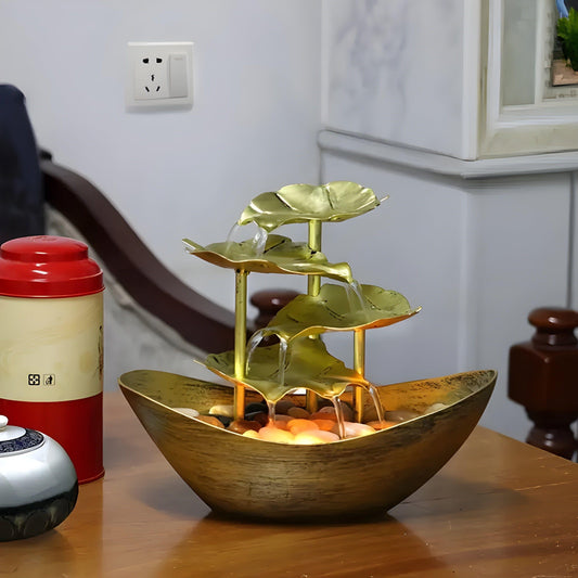 Vintage Bordfontæne med LED-Lys – Skab Ro i Dit Hjem