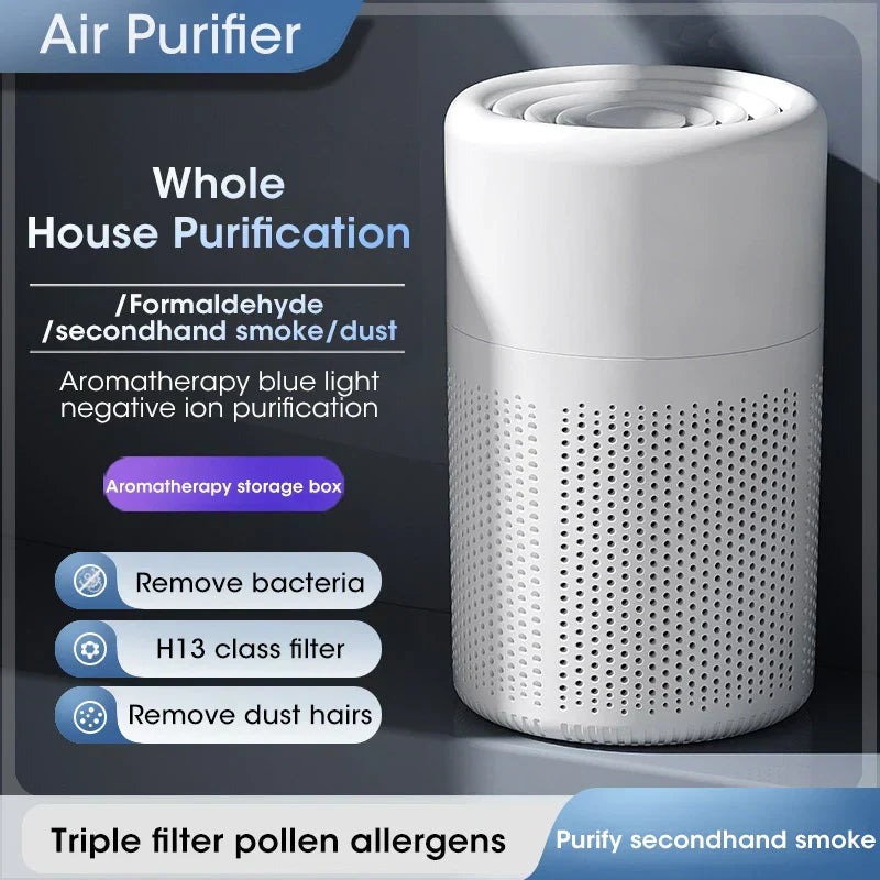 Kompakt Luftrenser med HEPA Filter for Ren Luft Hele Dagen