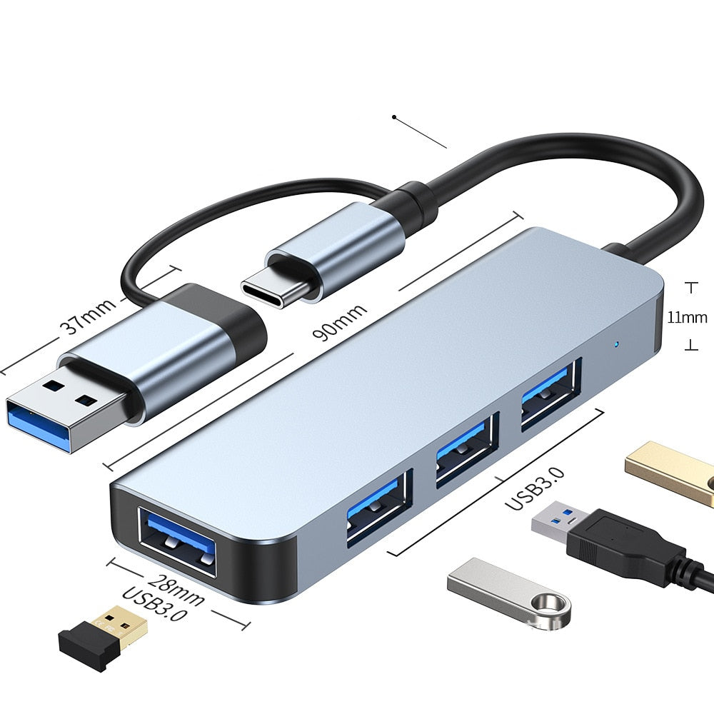 Kompakt USB-C Hub med 4K HDMI og Lynhurtig Opladning