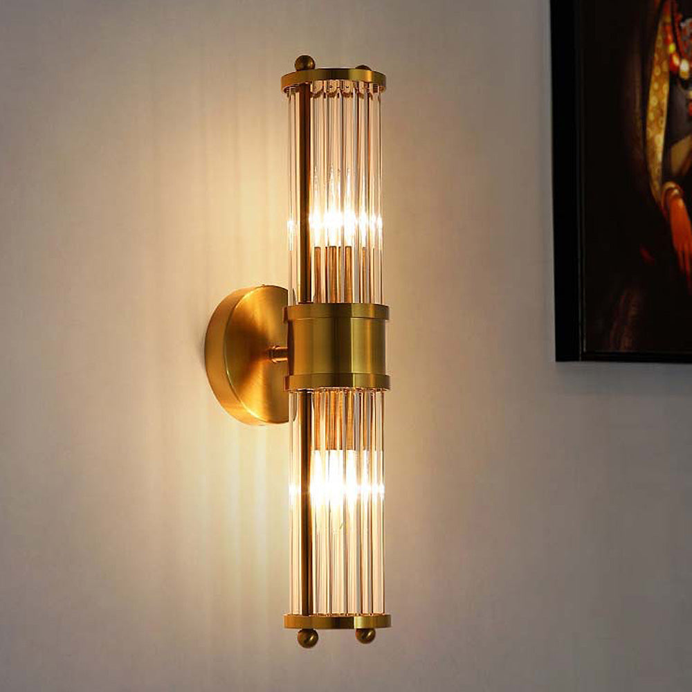 Guldbelagt LED Væglampe i Glas – Elegant Indendørs Design