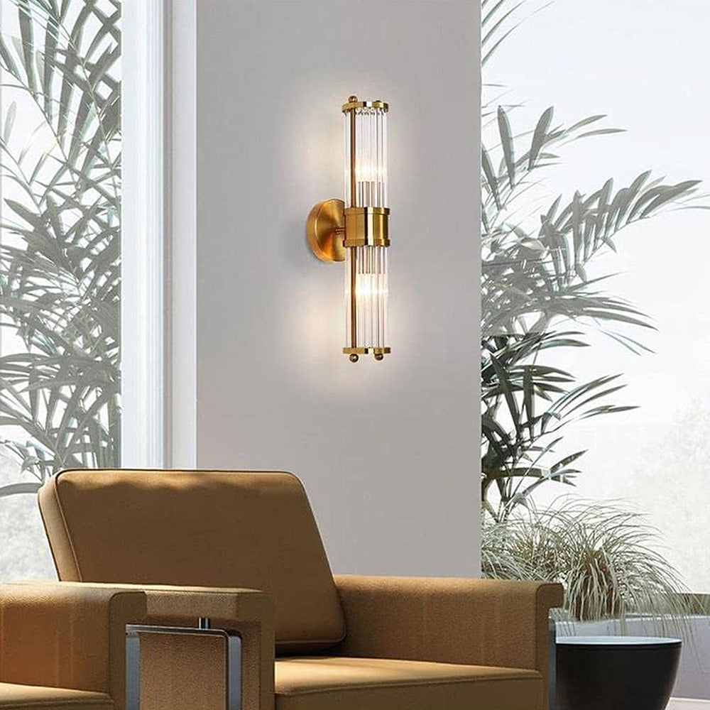 Guldbelagt LED Væglampe i Glas – Elegant Indendørs Design