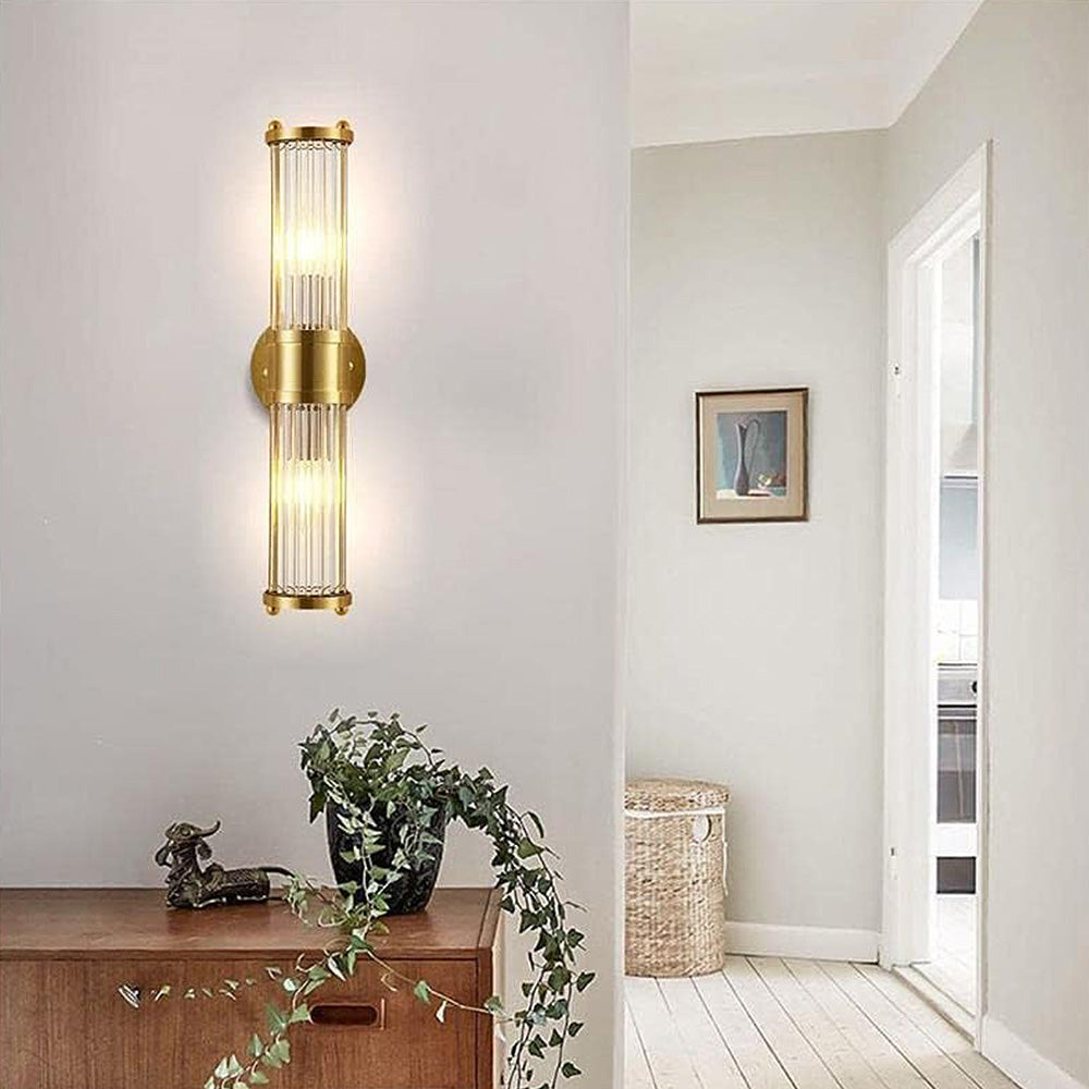 Guldbelagt LED Væglampe i Glas – Elegant Indendørs Design