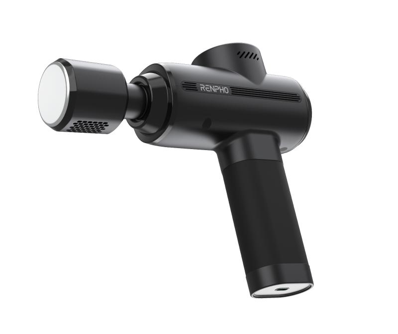 Massagepistol med 8 temperaturindstillinger, VA-skærm og multifunktionsmassagehoved