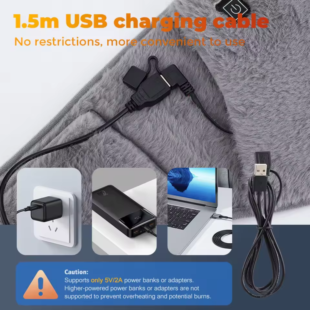 Elektrisk Taljevarmer med USB & Justerbar Strop for Komfort