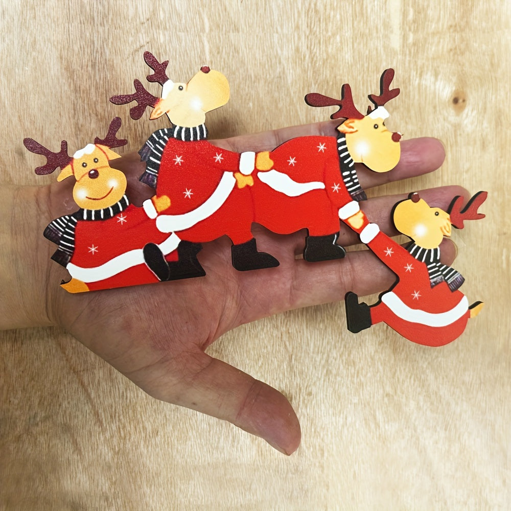 Julestemning med vægkunst, Santa og rensdyr til dørindramning