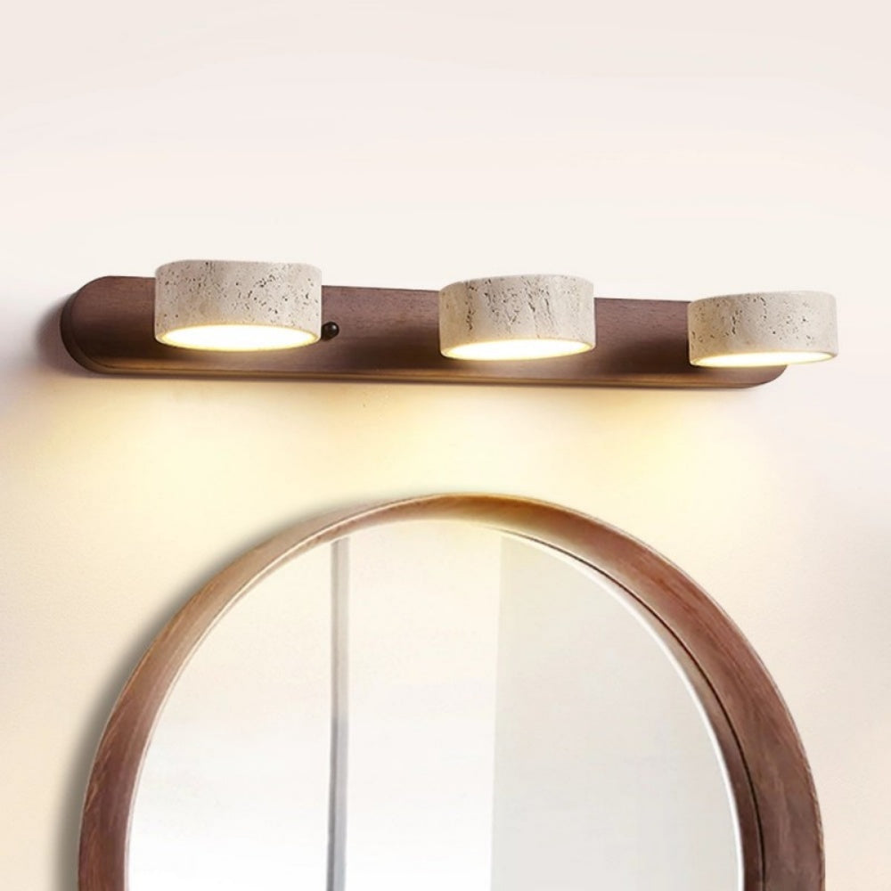 Elegant LED Væglampe i Travertin med Japandi Design