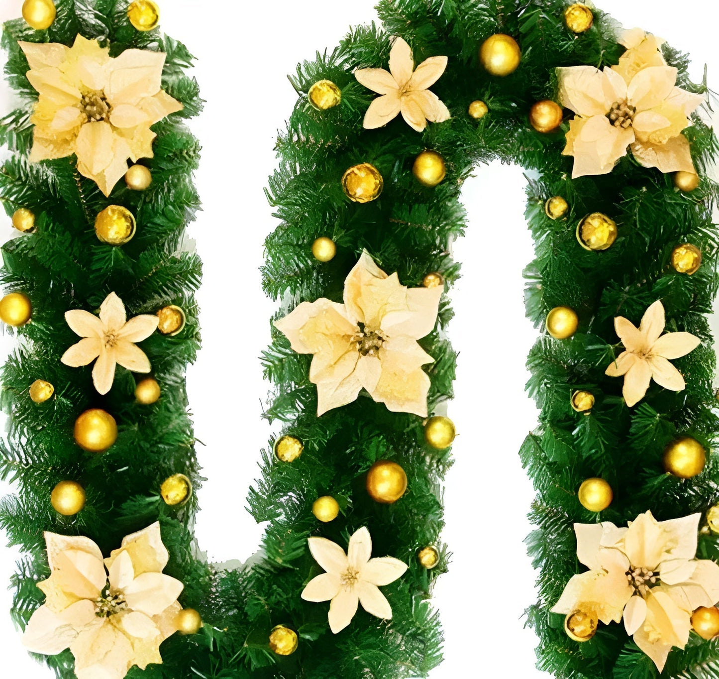 Festlig Rattangirlande med LED-lys – 270 cm Dekoration