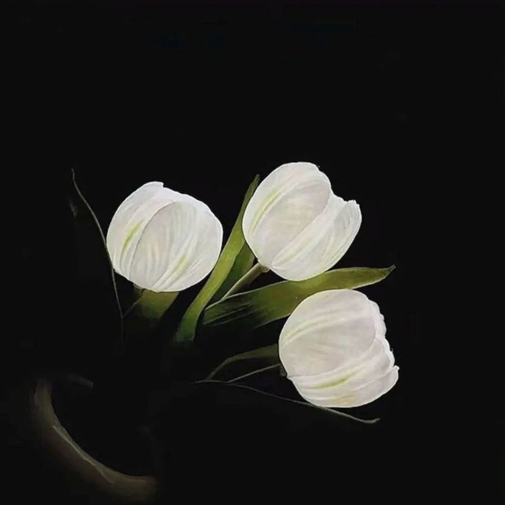 Dekorativ LED Tulipanlampe i Keramikpotte – Naturlig Hygge