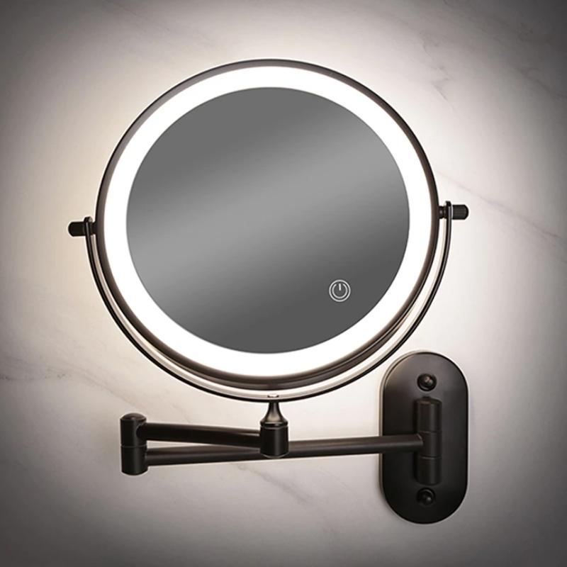 Genopladelig LED-makeup-spejl med præcis forstørrelse